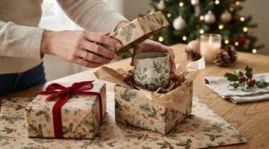 Unwrapping a present featuring the best colour changing mugs for a birthday celebration