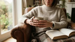 Relaxing with a book and a hot drink poured into one of the best colour changing mugs