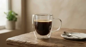 Transparent double walled glass design featured among the best espresso cups
