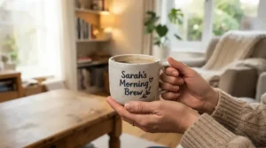 Father's Day engraved mug for him featuring custom typography