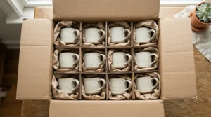 An affordable espresso cup set under £15 presented neatly inside an open cardboard gift box.